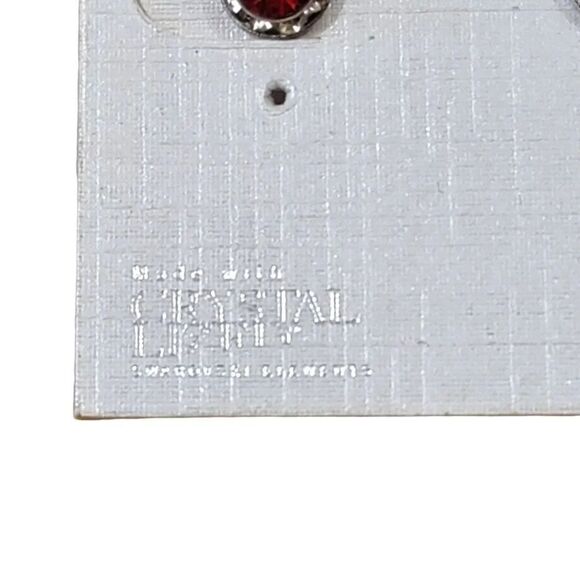 NEW Vintage Crystal Avenue July Ruby Birthstone and Swarovski Elements Earrings - Picture 4 of 8